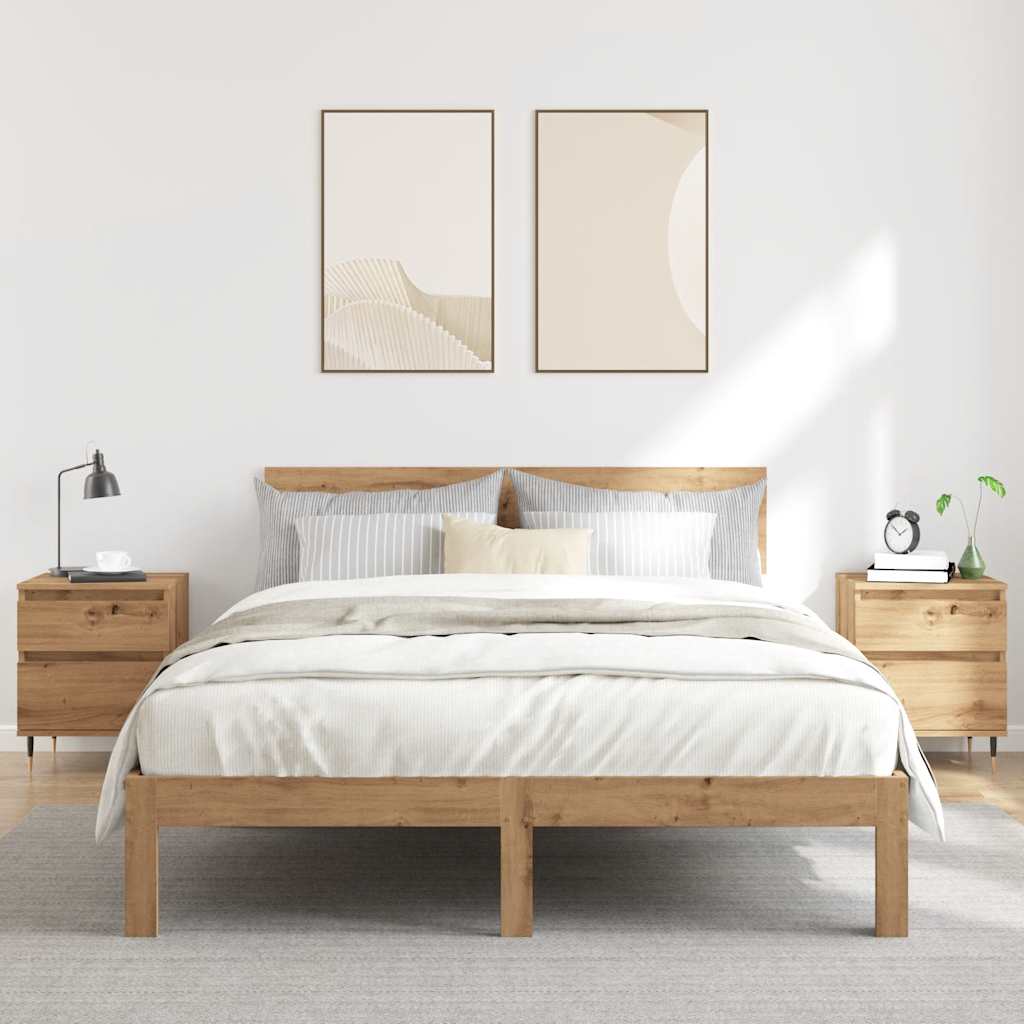 Mesitas De Noche 2 Uds Madera Roble Artisian 40x35x50 Cm_1