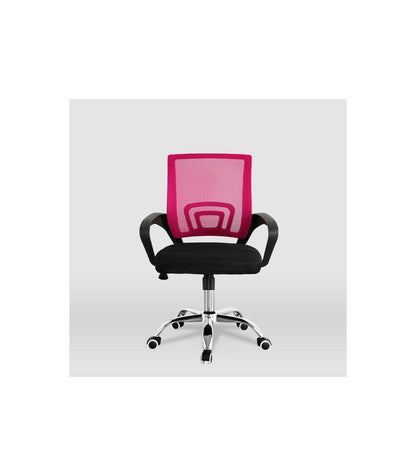 Silla De Estudio Juvenil Martina En Rosa Y Negro. Alto: 88-98, Ancho: 57, Fondo: 53.5_0