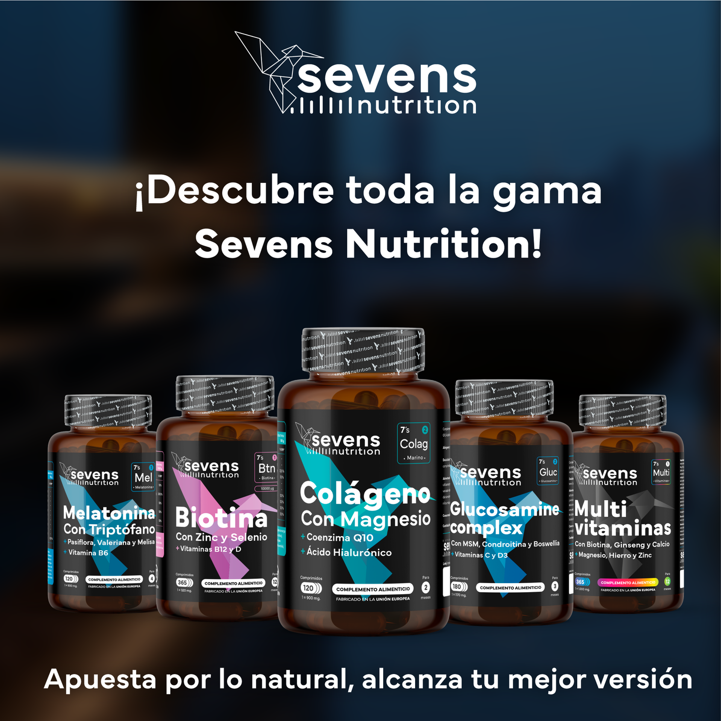 Colágeno Marino Con Magnesio Y Ácido Hialurónico + Cúrcuma Eco. Sevens Nutrition. Huesos, Articulaciones, Piel, Músculos_5
