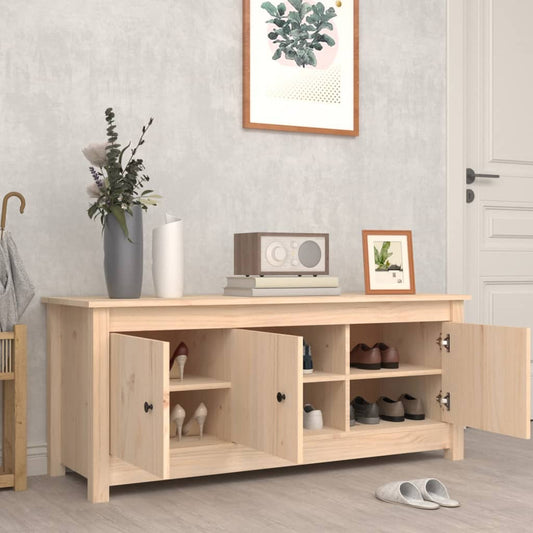 Mueble Zapatero De Madera Maciza De Pino 110x38x45,5 Cm / Vetonek_0