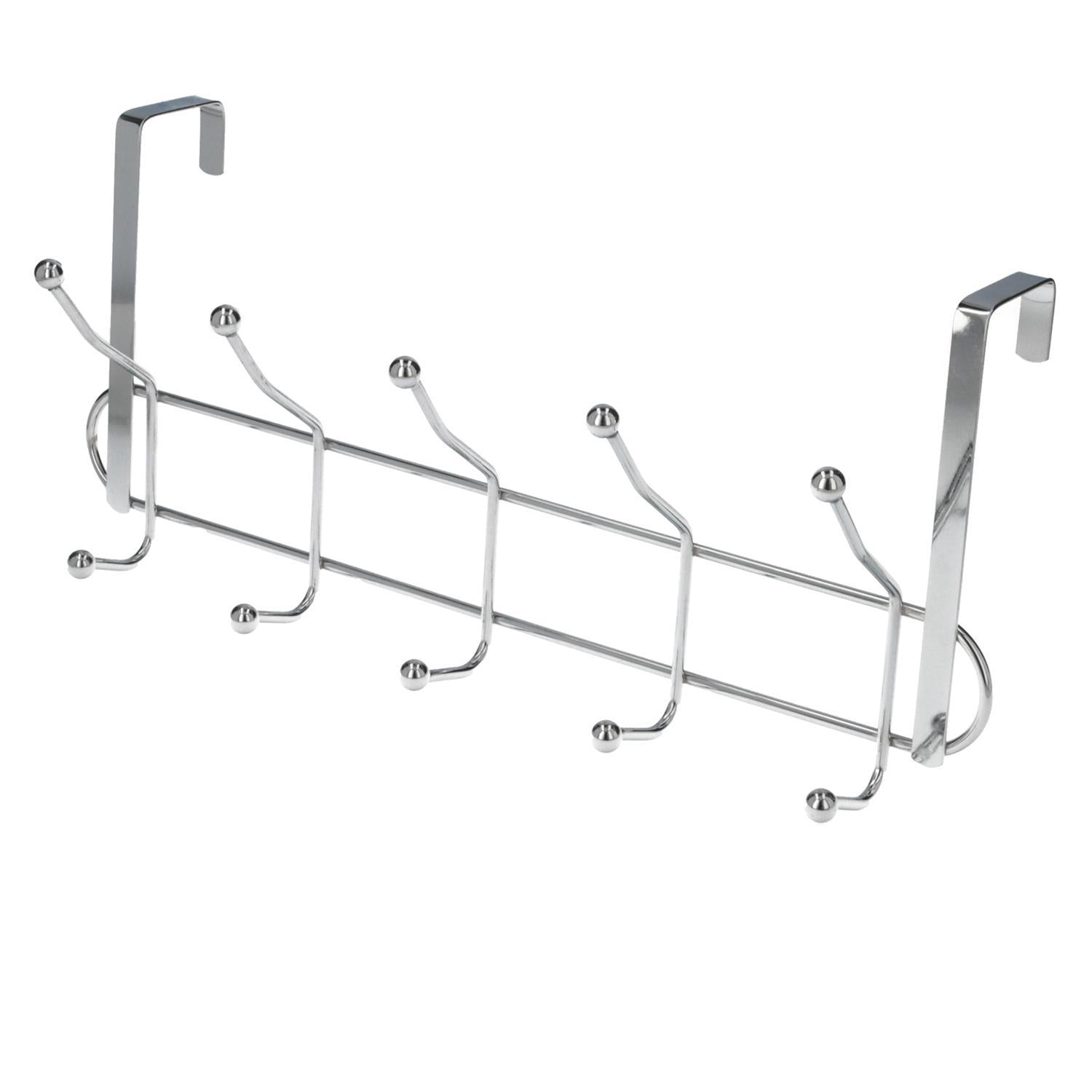 Perchero Cromado Colgante Para Puerta 5/10 Ganchos. Terminacion Metalica._1