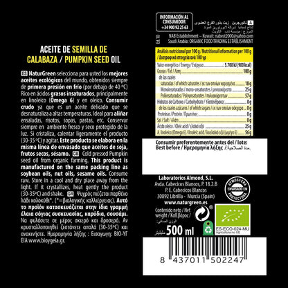 Aceite de semillas de calabaza BIO NaturGreen 500 ml