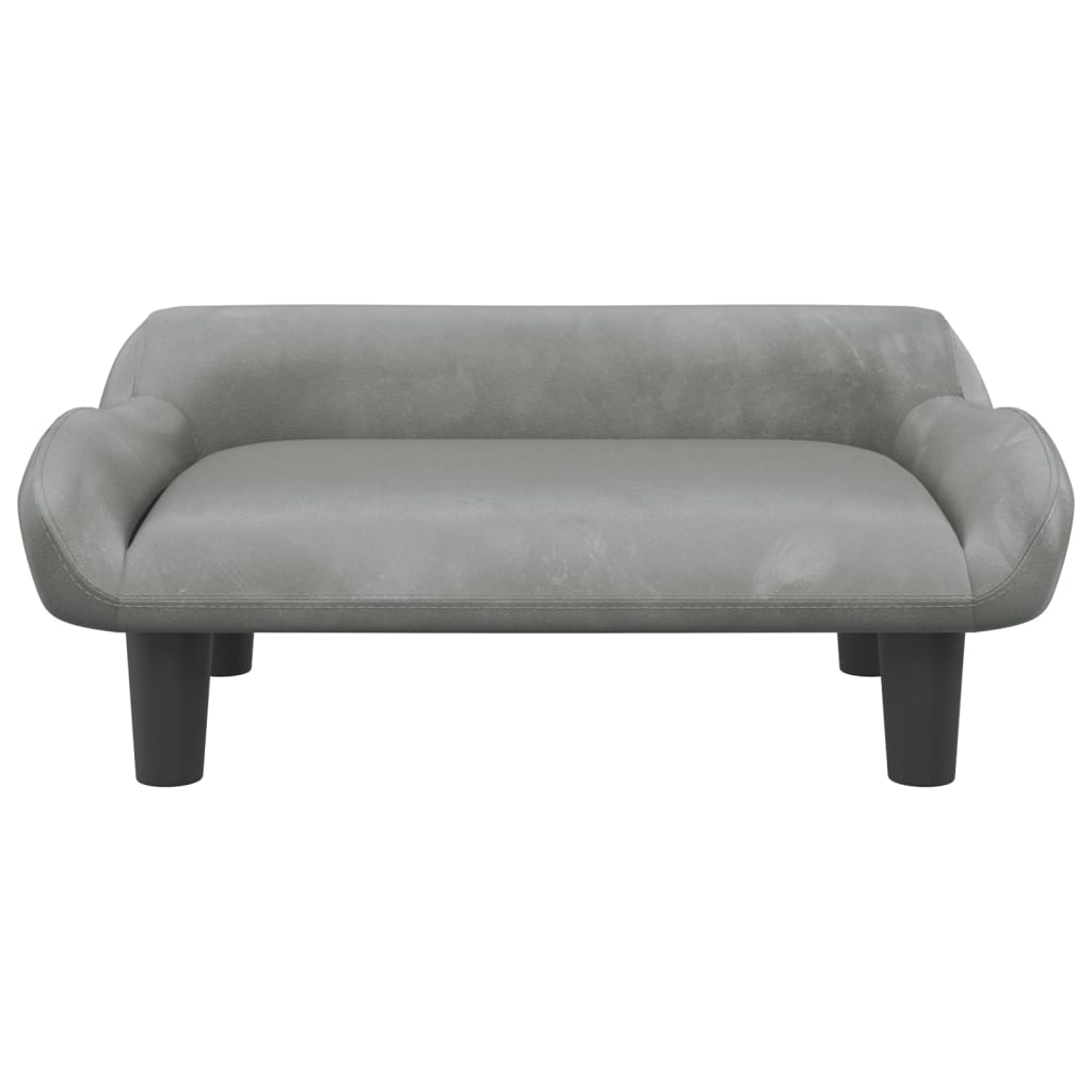 Cama Para Perros De Terciopelo Gris Claro 70x40x24 Cm / Vetonek_0