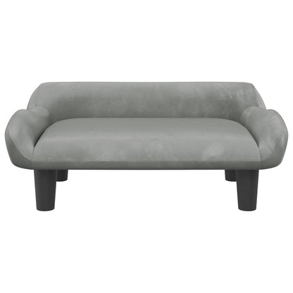 Cama Para Perros De Terciopelo Gris Claro 70x40x24 Cm / Vetonek_0