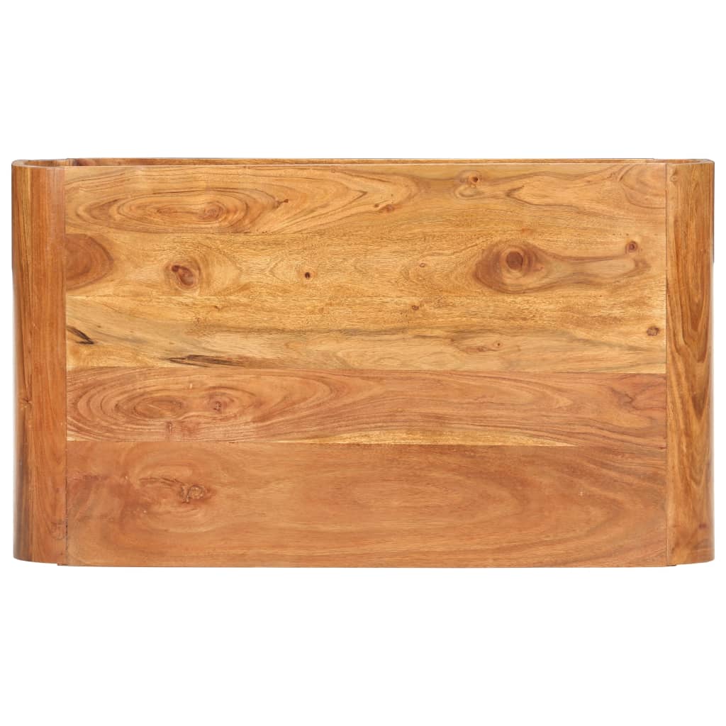 Mesa De Centro De Madera Maciza De Acacia 90x50x30 Cm_2