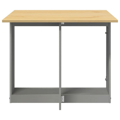 Mesa De Comedor Plegable Mariposa Corona Madera Maciza Gris_3
