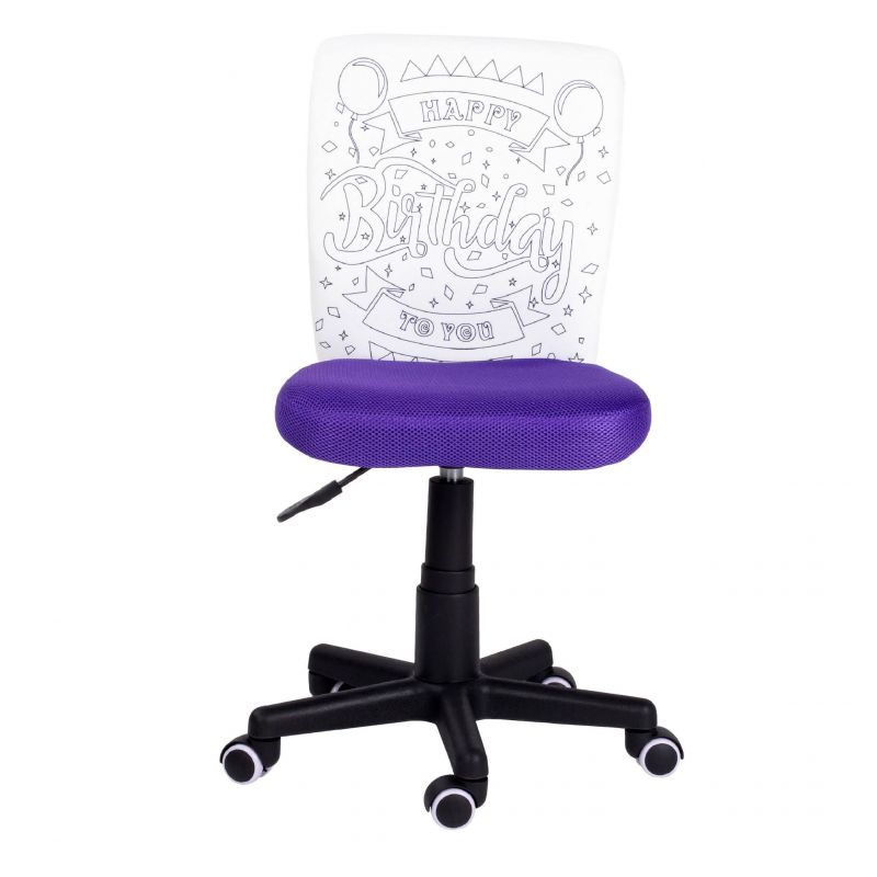 Silla De Estudio Infantil Píntame Malla, Morado, 38,5cm X 77a85 X 39,6_3