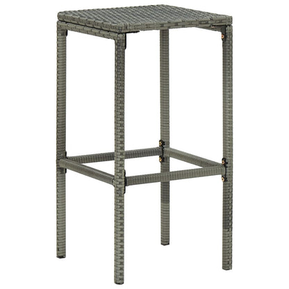 Taburetes De Cocina Con Cojines 3 Uds Ratán Sintético Gris_1