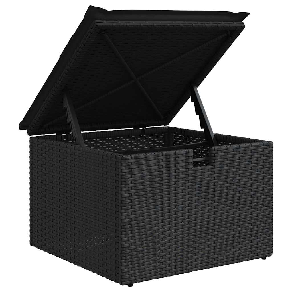 Set De Muebles De Jardín 5 Pzas Y Cojines Ratán Sintético Negro / Vetonek_2