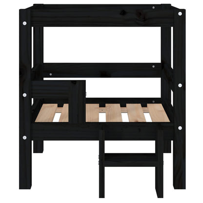 Vidaxl Cama Para Perros Madera Maciza De Pino Negro 55,5x53,5x60 Cm_4