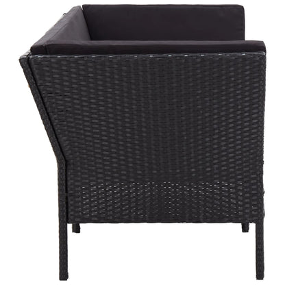 Vidaxl Set Muebles De Jardín 8 Piezas Y Cojines Ratán Sintético Negro_5