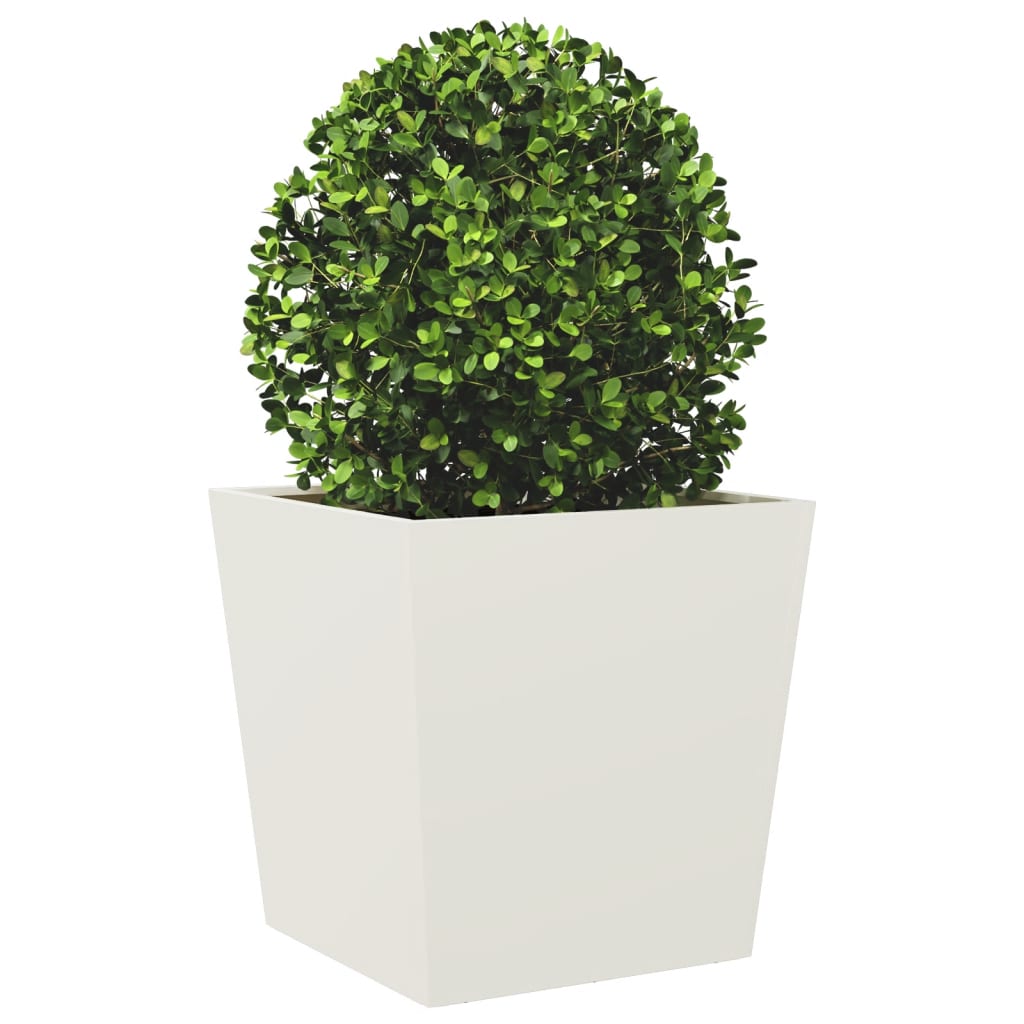 Jardineras 2 Uds De Acero Blanco 50x50x50 Cm_3