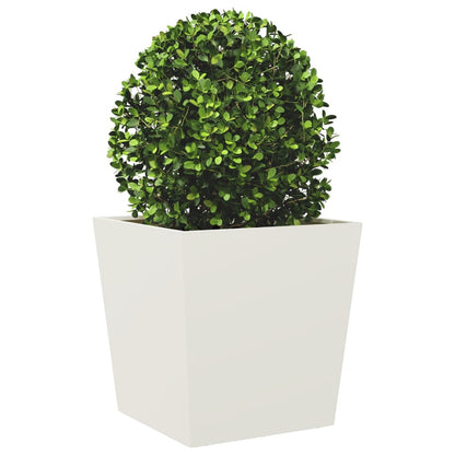 Jardineras 2 Uds De Acero Blanco 50x50x50 Cm_3