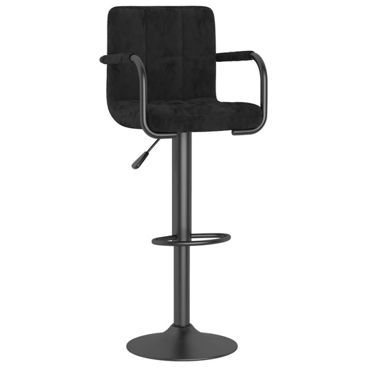 Taburete De Cocina De Terciopelo Negro_0