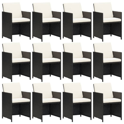 Vidaxl Juego Comedor Jardín 13 Pzas Con Cojines Ratán Sintético Negro_4