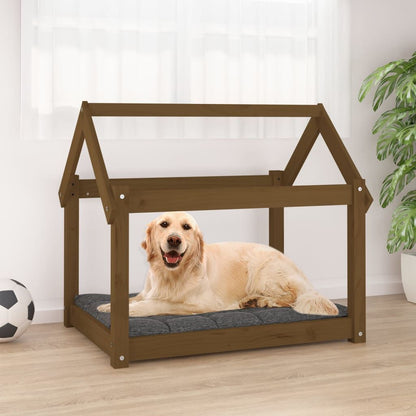Vidaxl Cama Para Perros Madera Maciza Pino Marrón Miel 81x60x70 Cm_1