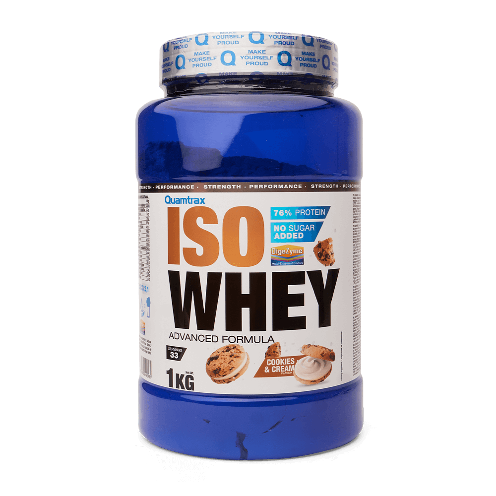 Isowhey - 1kg - Cookies & Cream - Proteína De Aislado De Suero Isolate - Quamtrax_0