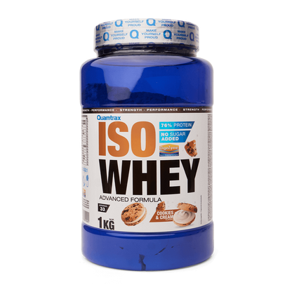 Isowhey - 1kg - Cookies &amp; Cream - Proteína De Aislado De Suero Isolate - Quamtrax_0