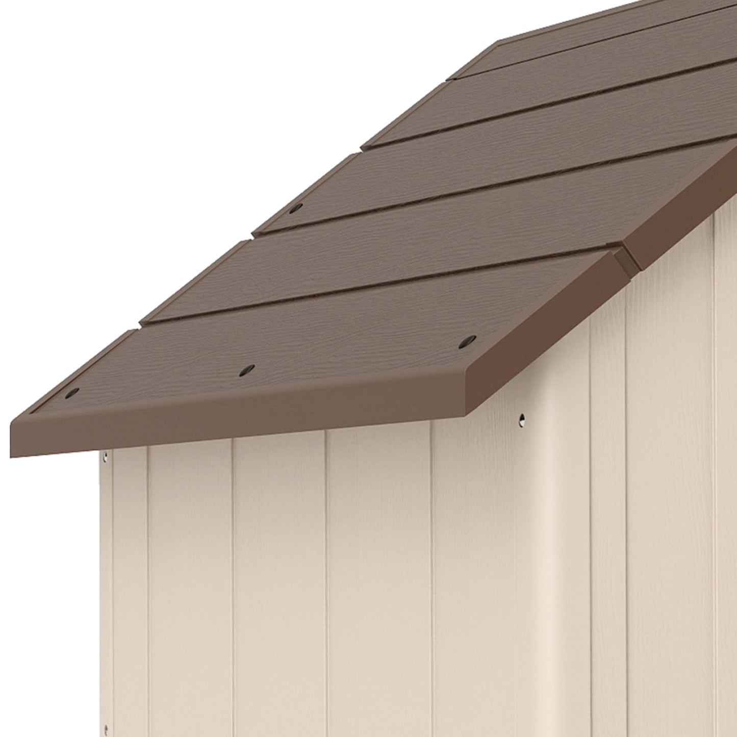 Pawhut Caseta Para Perros Grandes Exterior De Plástico Impermeable Beige_4