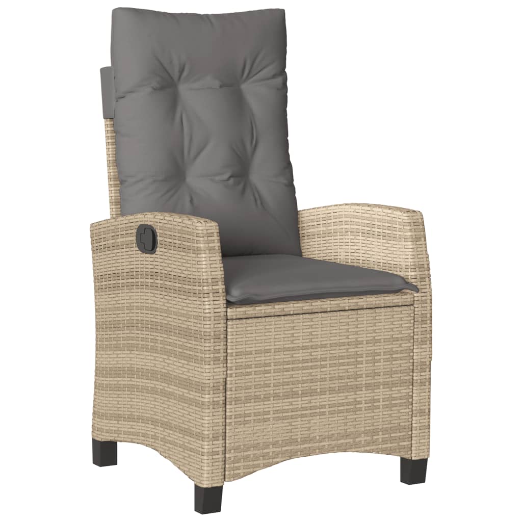 Set Comedor De Jardín 7 Pzas Con Cojines Ratán Sintético Beige / Vetonek_2