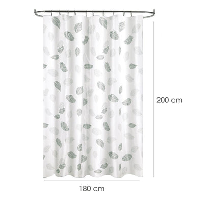 Cortina Ducha Tela Hojas 180 X 200 Cm. Cortina Baño, Cortina Tela Impermeable Con Anillas_1
