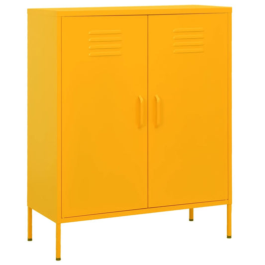 Armario De Almacenamiento Acero Amarillo Mostaza 80x35x101,5 Cm_0