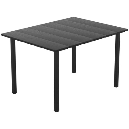 Outsunny Mesa De Comedor De Jardín Rectangular Con Encimera De Hdpe Negro_3