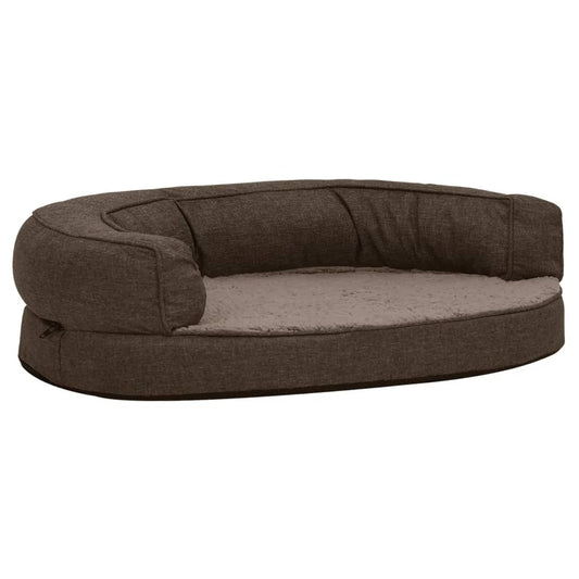 Vidaxl Colchón De Cama De Perro Ergonómico Aspecto Lino Marrón 75x53cm_0