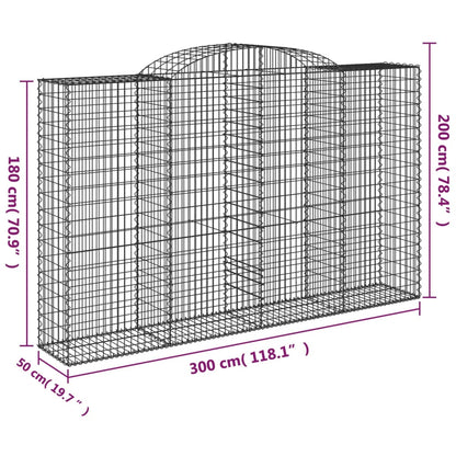 Cestas De Gaviones 17 Uds Forma De Arco Hierro 300x50x180/200cm_5