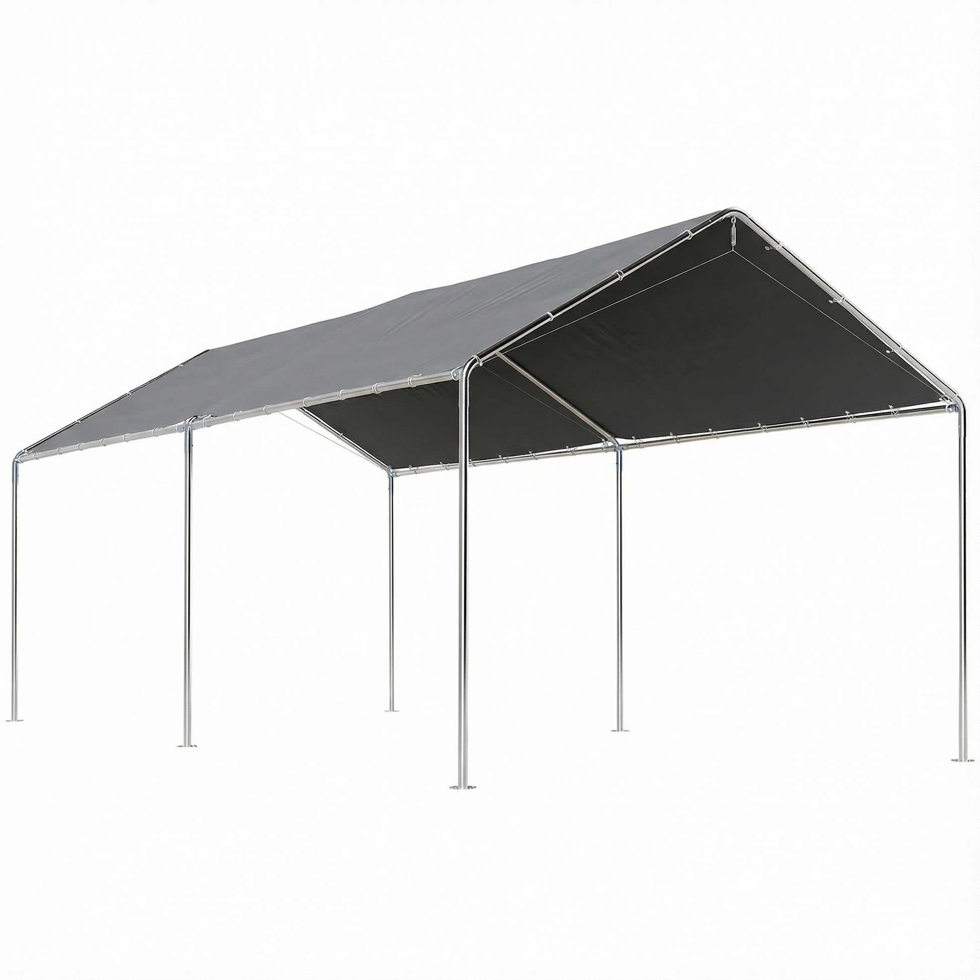 Outsunny Cochera Exterior 3x6m Con Toldo De Tela Pe Y Marco De Acero Galvanizado_0