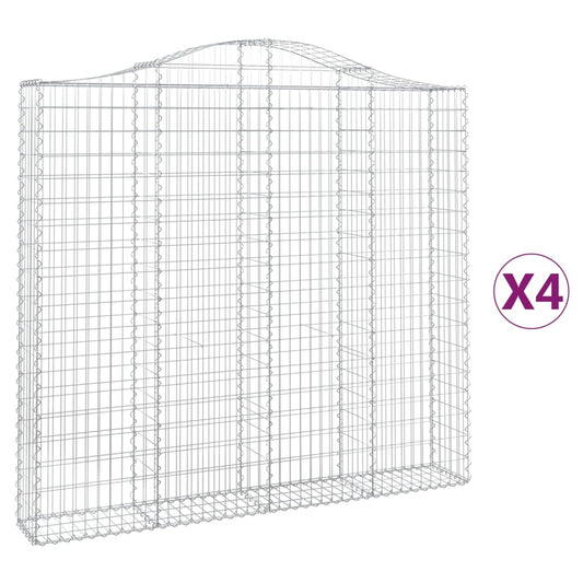 Cestas De Gaviones 4 Uds Forma De Arco Hierro 200x30x180/200 Cm_0