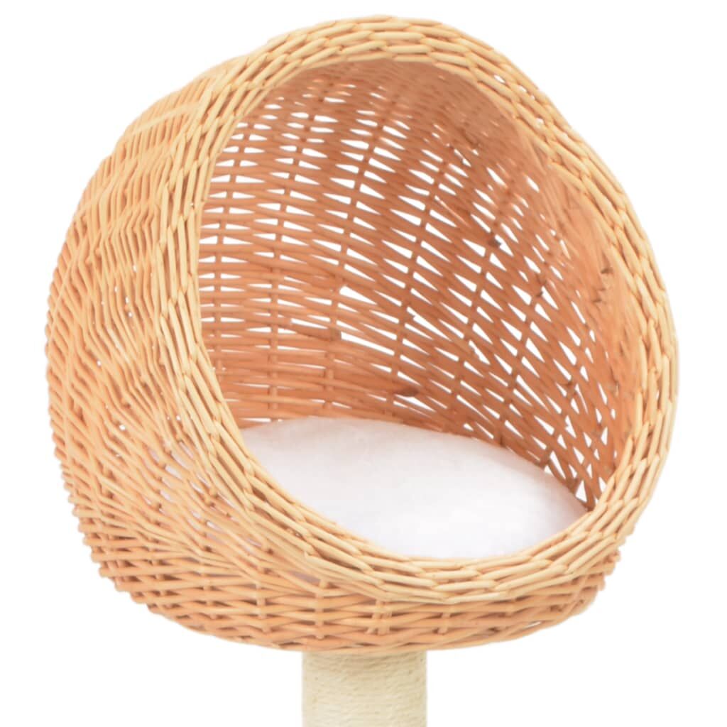 Vidaxl Rascador Para Gatos Con Poste De Sisal Madera Natural De Sauce_3