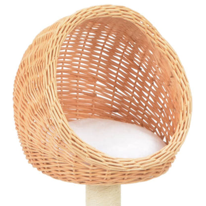 Vidaxl Rascador Para Gatos Con Poste De Sisal Madera Natural De Sauce_3