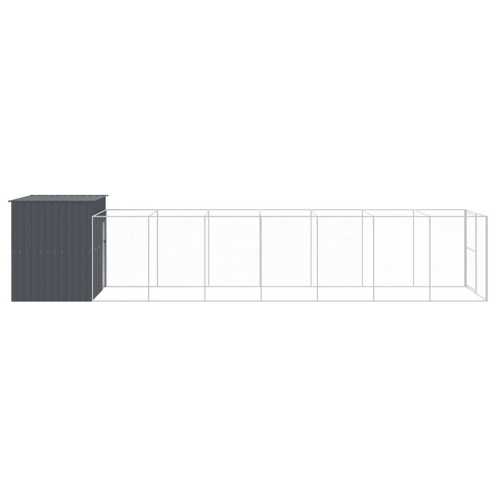 Vidaxl Caseta Perros Con Corral Acero Galvanizado Gris 214x865x181 Cm_3