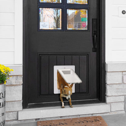 Pawhut Puerta Para Mascotas 31,5x39x5,5cm Con Cierre Magnético De 2 Vías Blanco_1