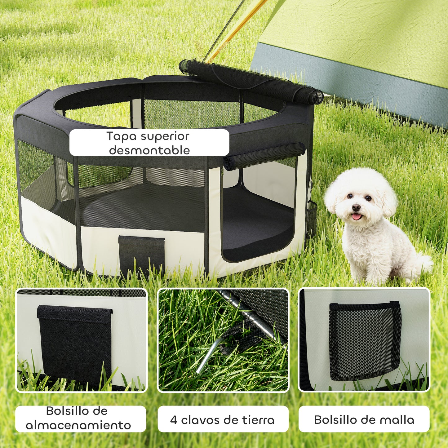 Pawhut Parque Plegable Para Perros Y Gatos_4