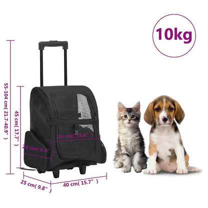 Vidaxl Carro Plegable Para Mascotas Multiusos Negro_2