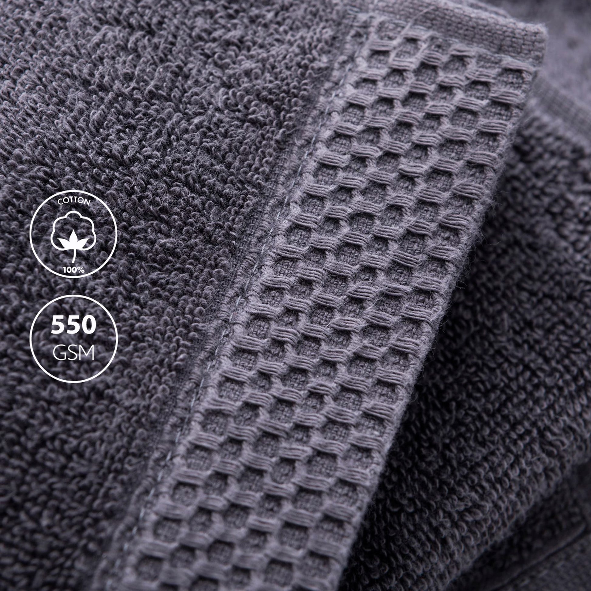 Toalla De Baño 90x150cm 100% Algodón 550gsm Gris Oscuro Logo Bordado Scalpers Home_2