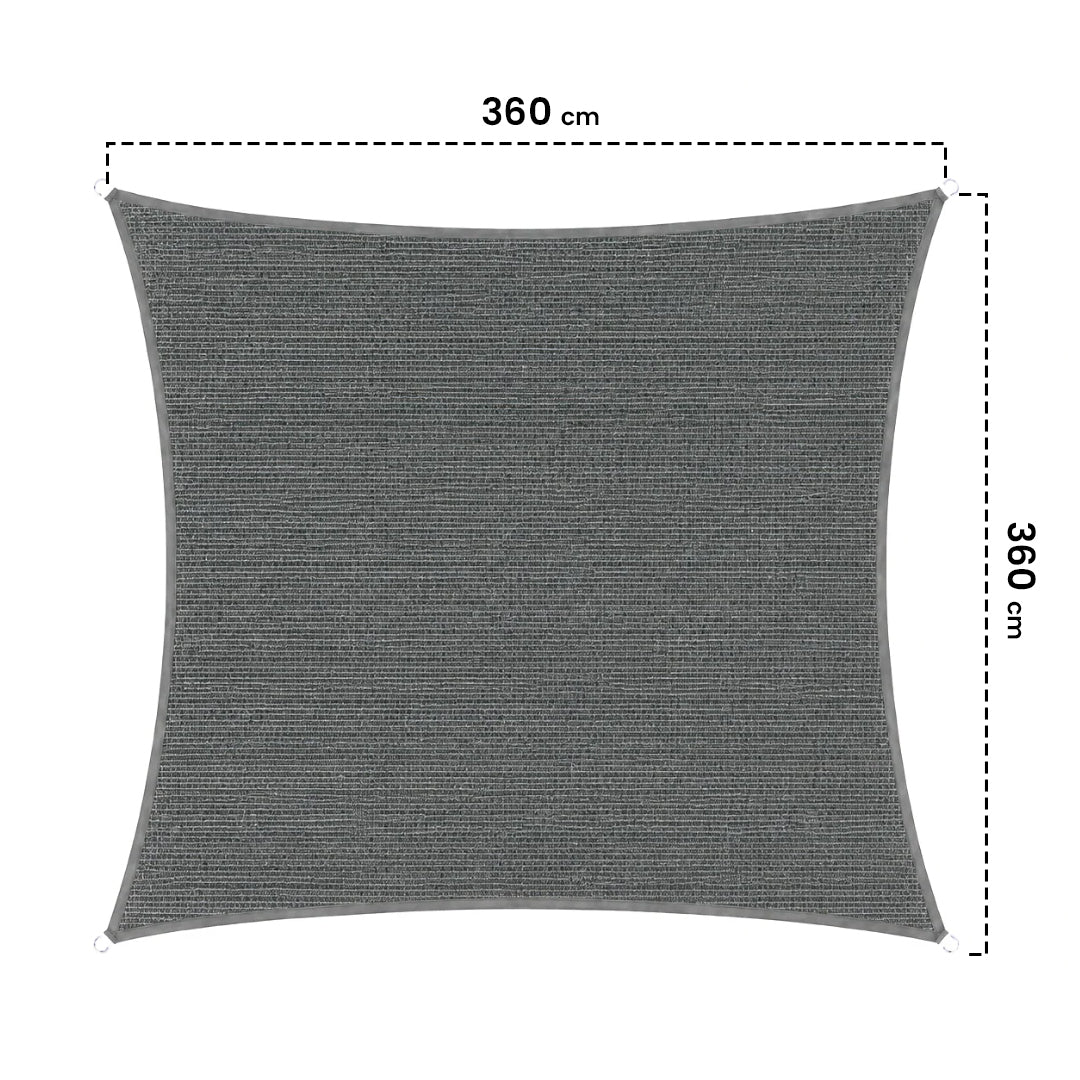 Toldo Vela Permeable Caudrada 3.6x3.6 M Gris Nortene_1