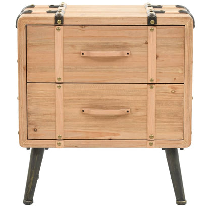 Mesita De Noche Madera Maciza De Abeto 50x35x57 Cm_0