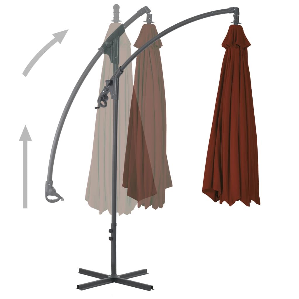 Vidaxl Sombrilla De Jardín Voladiza Palo De Acero Terracota 250x250 Cm_1