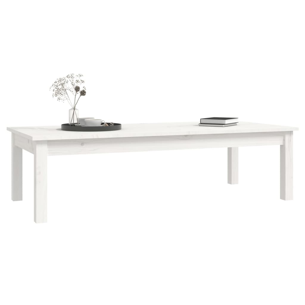 Mesa De Centro De Madera Maciza De Pino Blanco 110x50x30 Cm_4