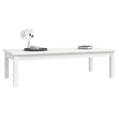 Mesa De Centro De Madera Maciza De Pino Blanco 110x50x30 Cm_4