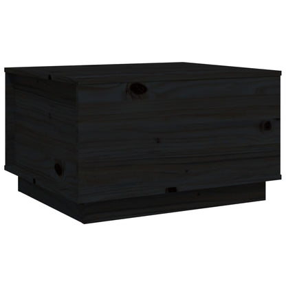 Mesa De Centro De Madera Maciza De Pino Negro 60x50x35 Cm_0
