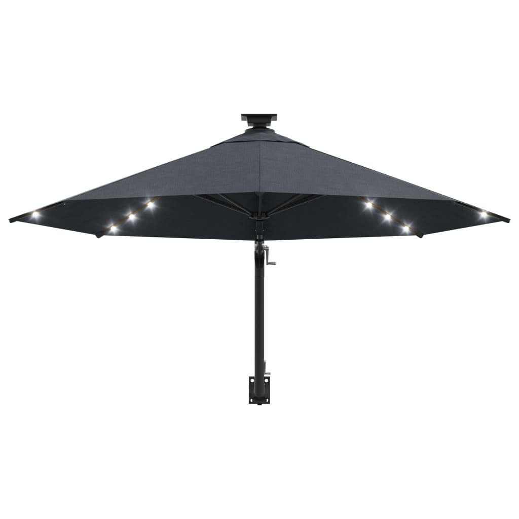 Vidaxl Sombrilla De Jardín De Pared Con Luces Led Antracita 300 Cm_3