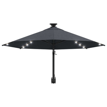 Vidaxl Sombrilla De Jardín De Pared Con Luces Led Antracita 300 Cm_3