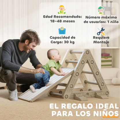 Aiyaplay Triángulo De Escalada Para Niños 3 En 1 Con Tobogán Y Rampa Gris_5