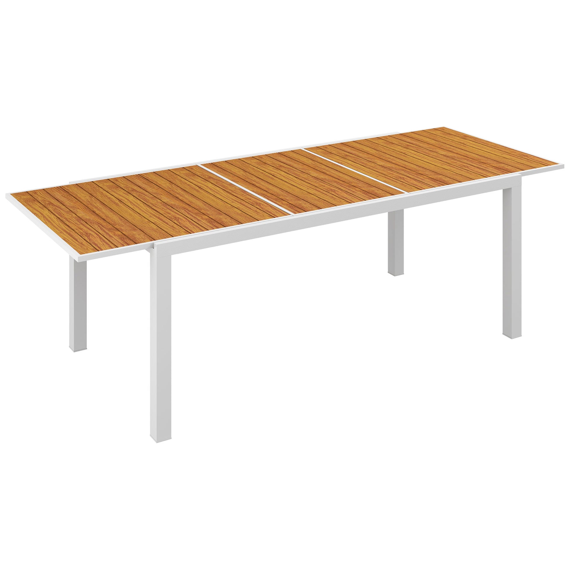 Outsunny Mesa De Jardín Extensible Con Marco De Aluminio 180/240x94x73 Cm Marrón_0