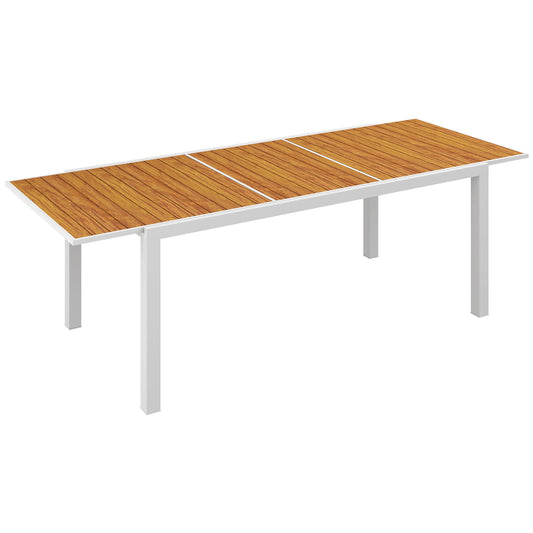 Outsunny Mesa De Jardín Extensible Con Marco De Aluminio 180/240x94x73 Cm Marrón_0
