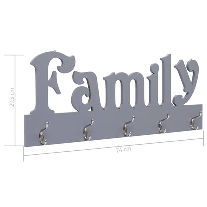 Perchero De Pared Family Gris 74x29,5 Cm_5
